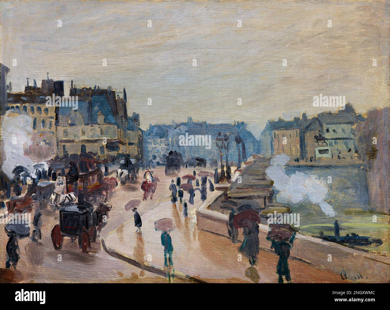 Claude Monet's The Pont Neuf (1871) famous painting. Original from the Dallas Museum of Art. Stock Photo