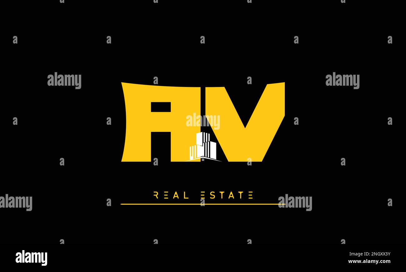 Real Estate letters Initials Monogram logo AV , VA Stock Vector