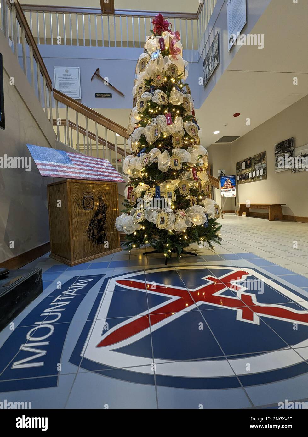 Gold Star family members decorated holiday trees with ornaments