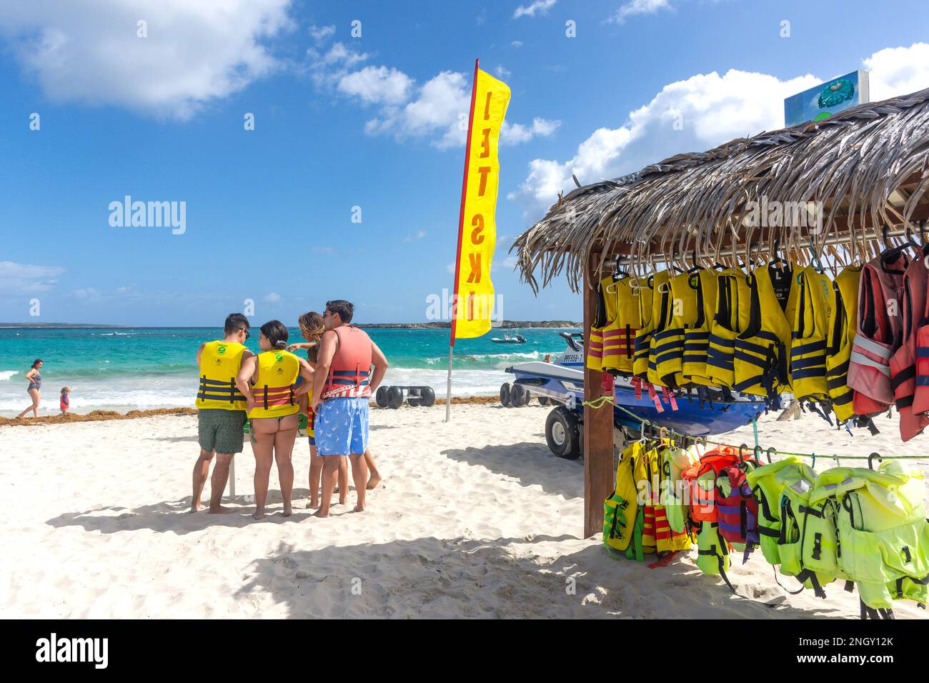 Jet-ski hire, Orient Bay(Baie Orientale), St Martin (Saint-Martin), Lesser Antilles, Caribbean Stock Photo