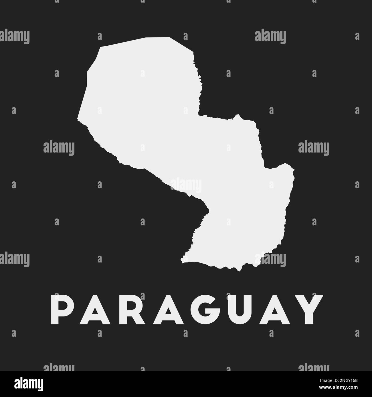 Paraguay icon. Country map on dark background. Stylish Paraguay map