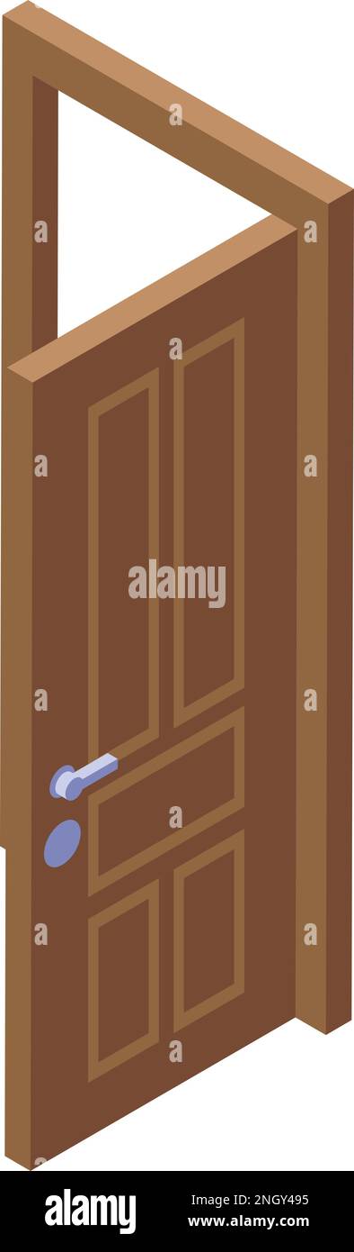 Crowbar open door icon isometric vector. Tool bar. Level pry Stock ...