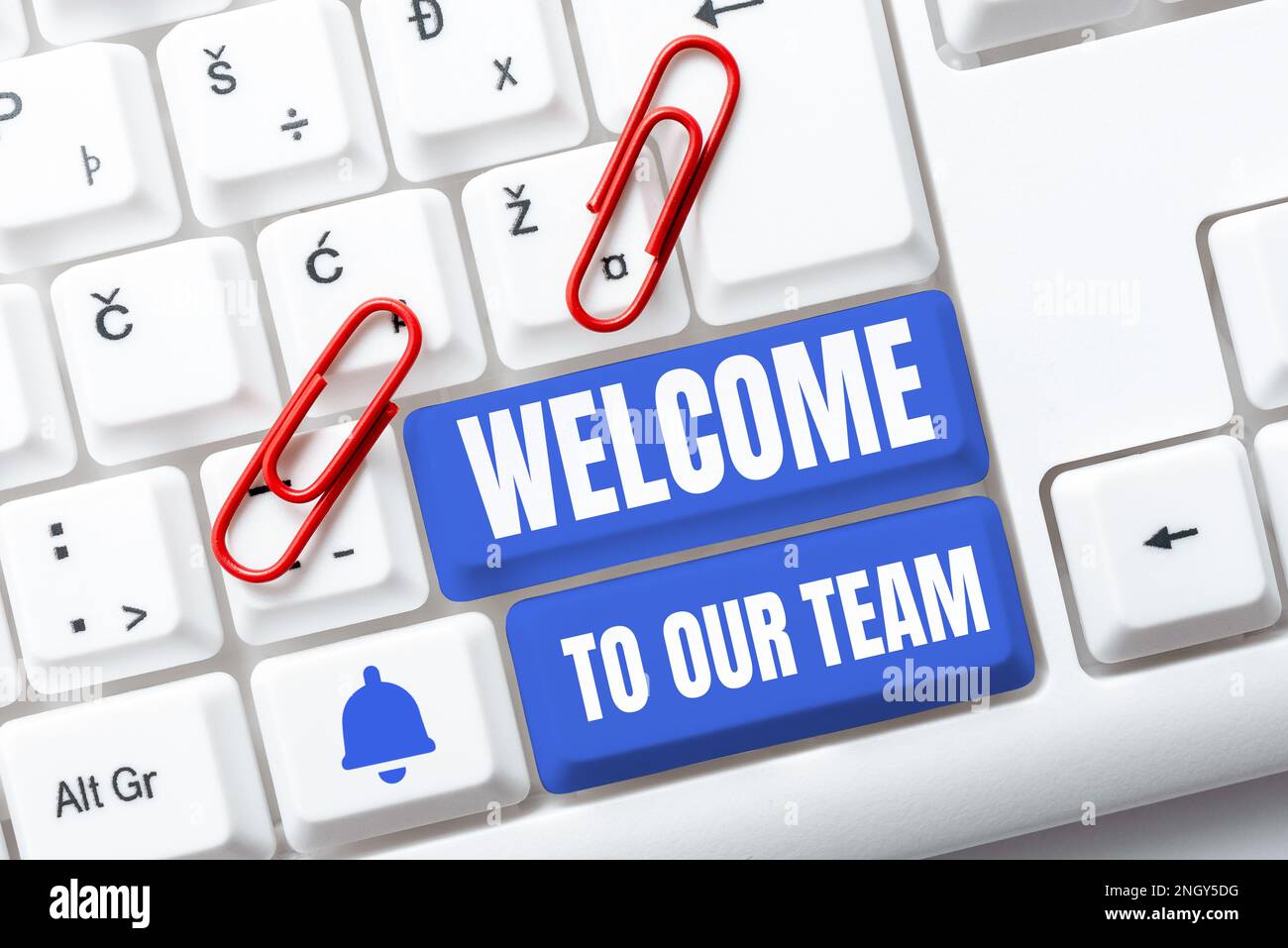 Handwriting Text Welcome To Our Team Internet Concept Introducing