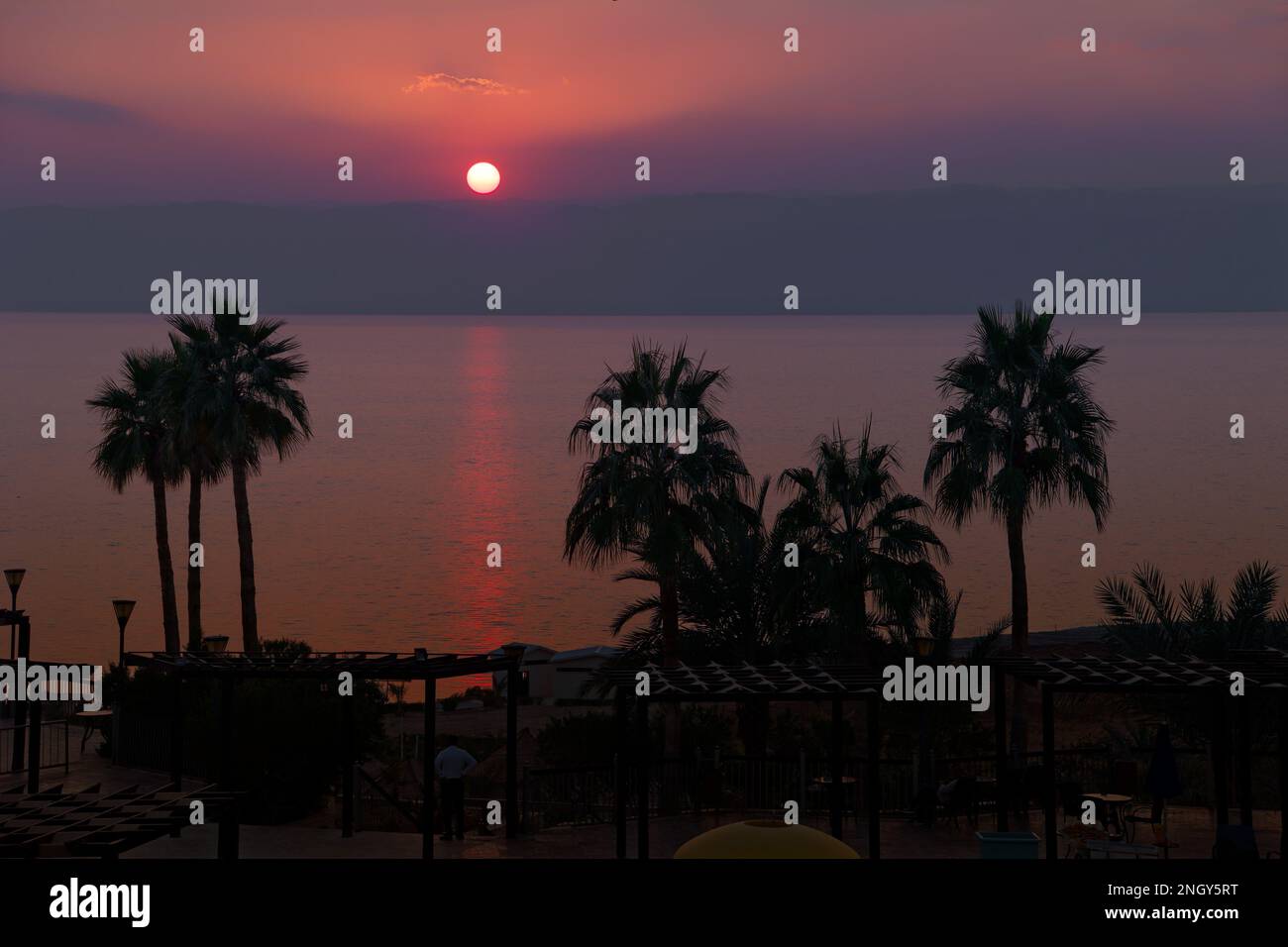 Sunset on the Dead Sea. Credit: MLBARIONA/Alamy Stock Photo Stock Photo