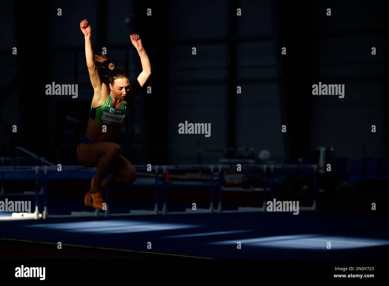 Belgrade, Serbia, 15 February 2023. Eva Pepelnak of Slovenia competes