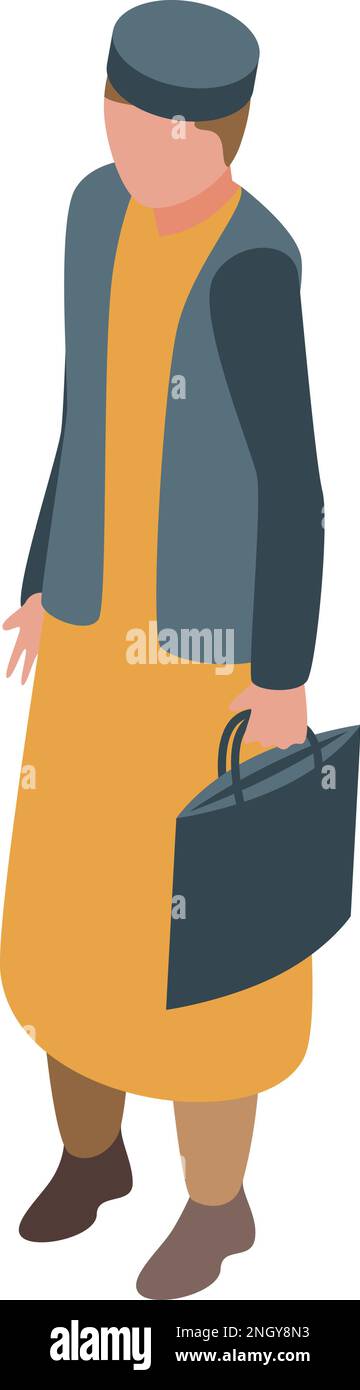 Saudi fashion icon isometric vector. Arab man. Arab muslim Stock Vector ...