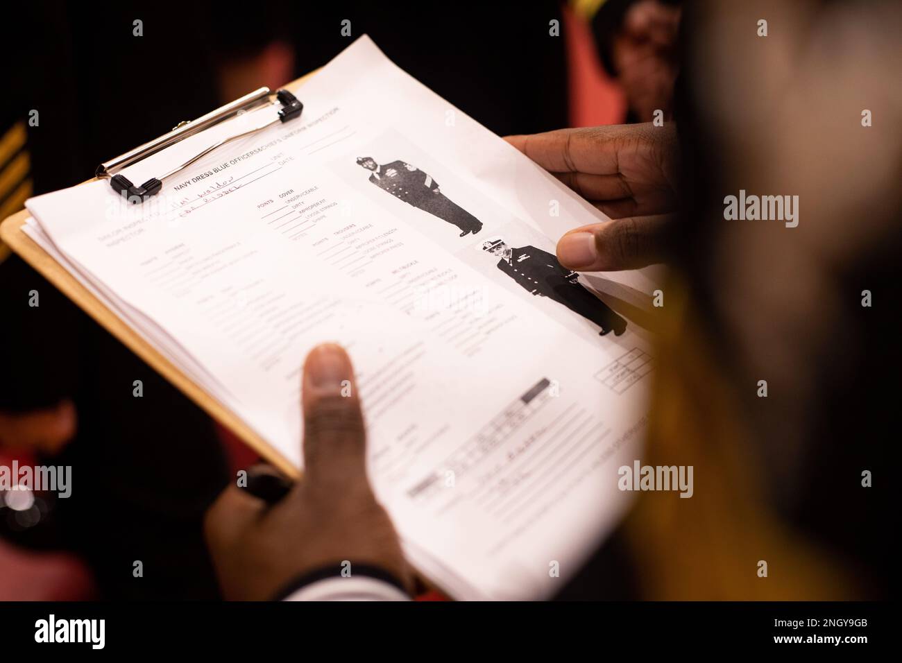 navy dress blue uniform inspection checklist A uniform inspection sheet is displayed during a service dress blue uniform  inspection, Marine Corps Base Hawaii, Dec. 1, 2022. Bravo Surgical Company  conducts unit uniform inspections bi-annually in order to ensure