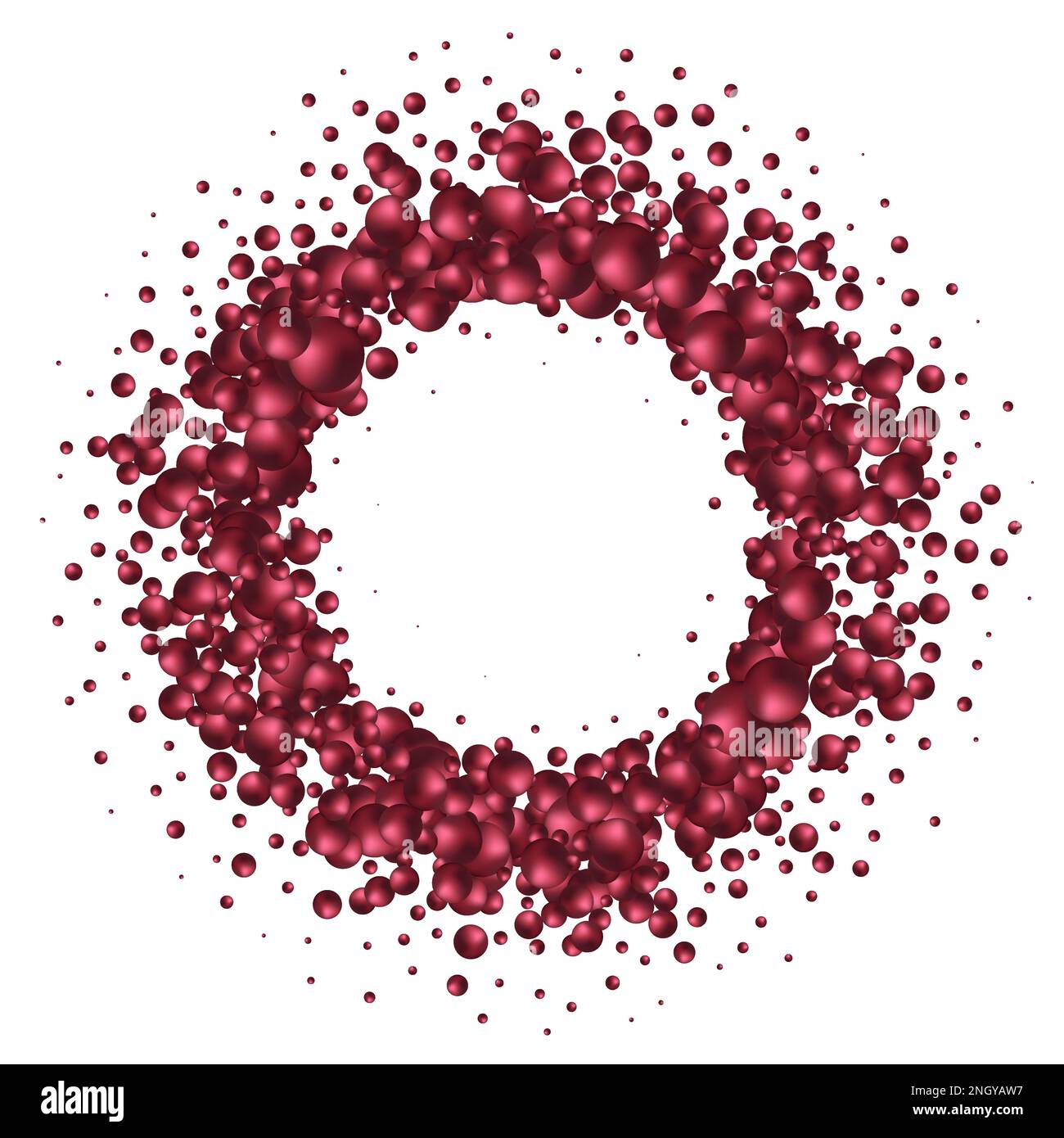Red Bright Abstract Circle Frame Design Element, raster illustration ...