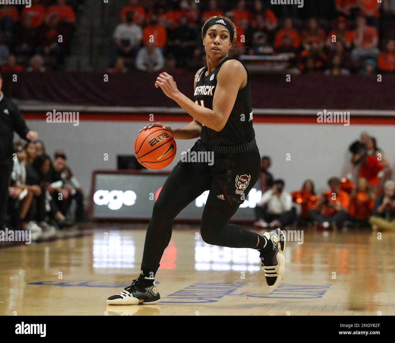 Blacksburg, Virginia, USA. 19th Feb, 2023. NC State Wolfpack forward