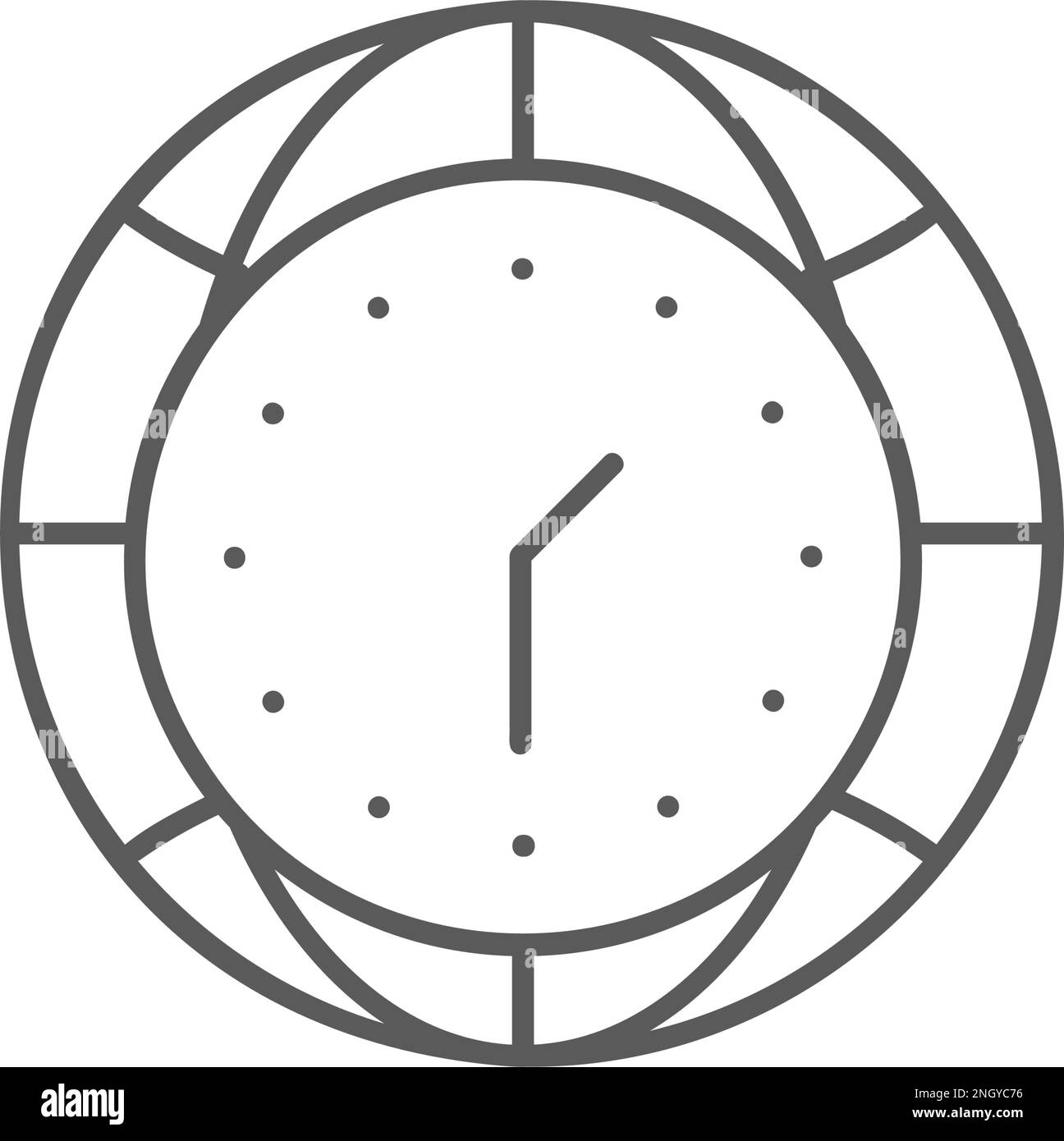 Clock with earth, world time lineal icon. Time management symbol design Stock Vector Image & Art