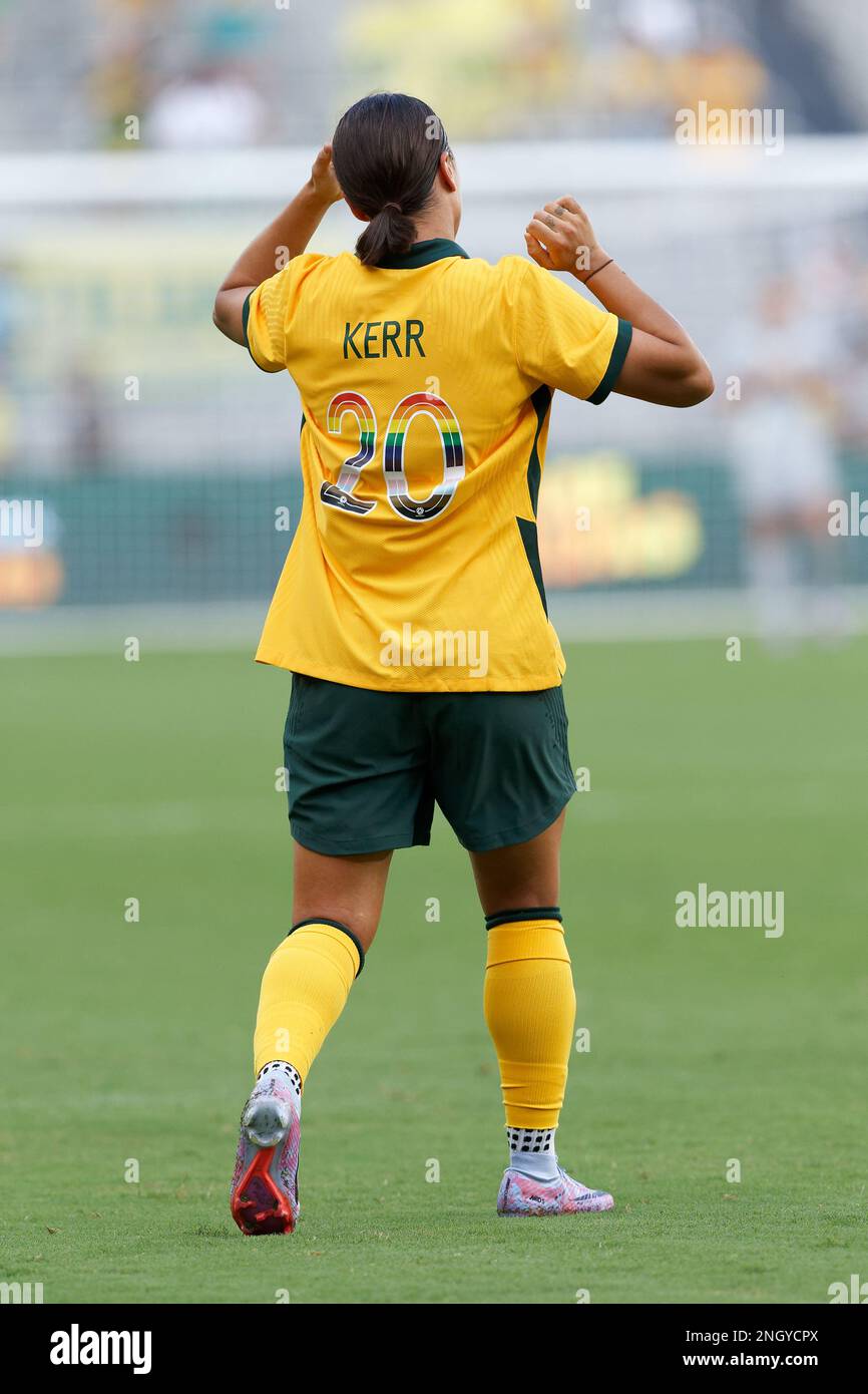 Sydney, Australia. 19th Feb, 2023. Sam Kerr of Australia is seen