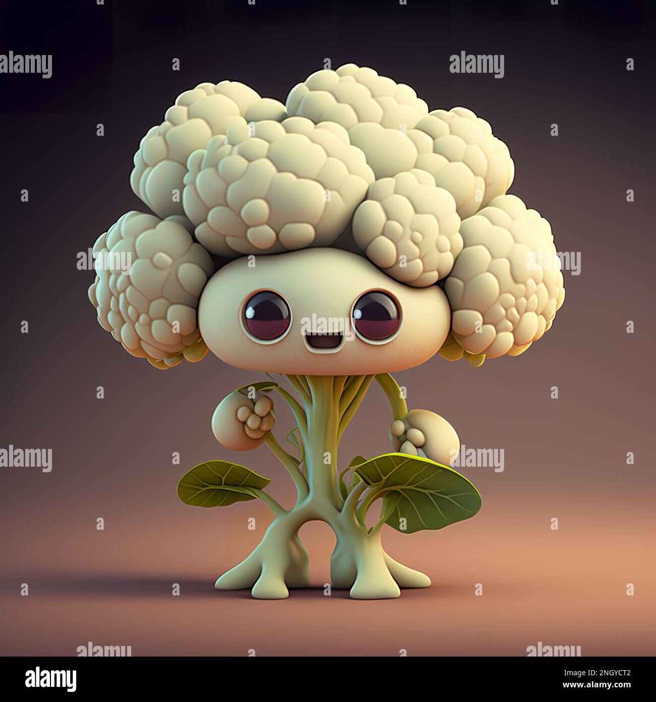 Funny vegetable cartoon character, 3D vegetable character Stock Photo