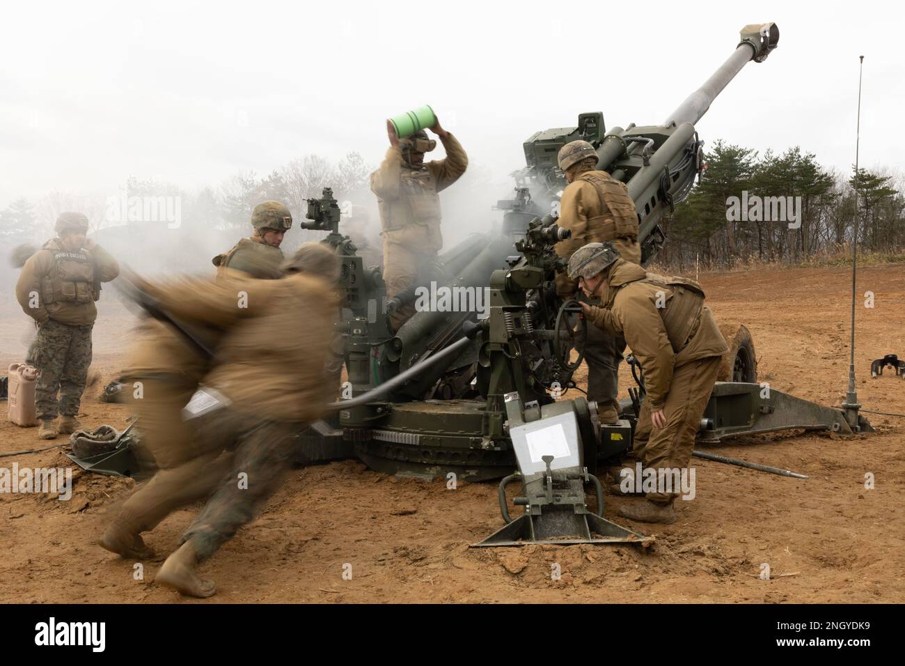 U.S. Marines with 3d Battalion, 12th Marines conduct live fire training ...