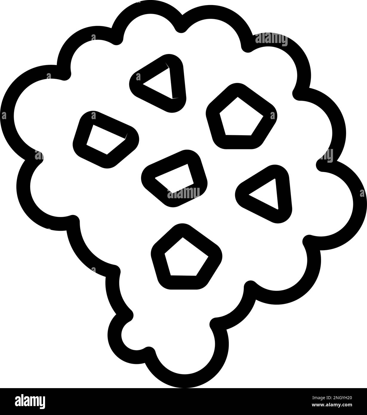 Big microplastics pollution icon outline vector. Ground food. Diagram