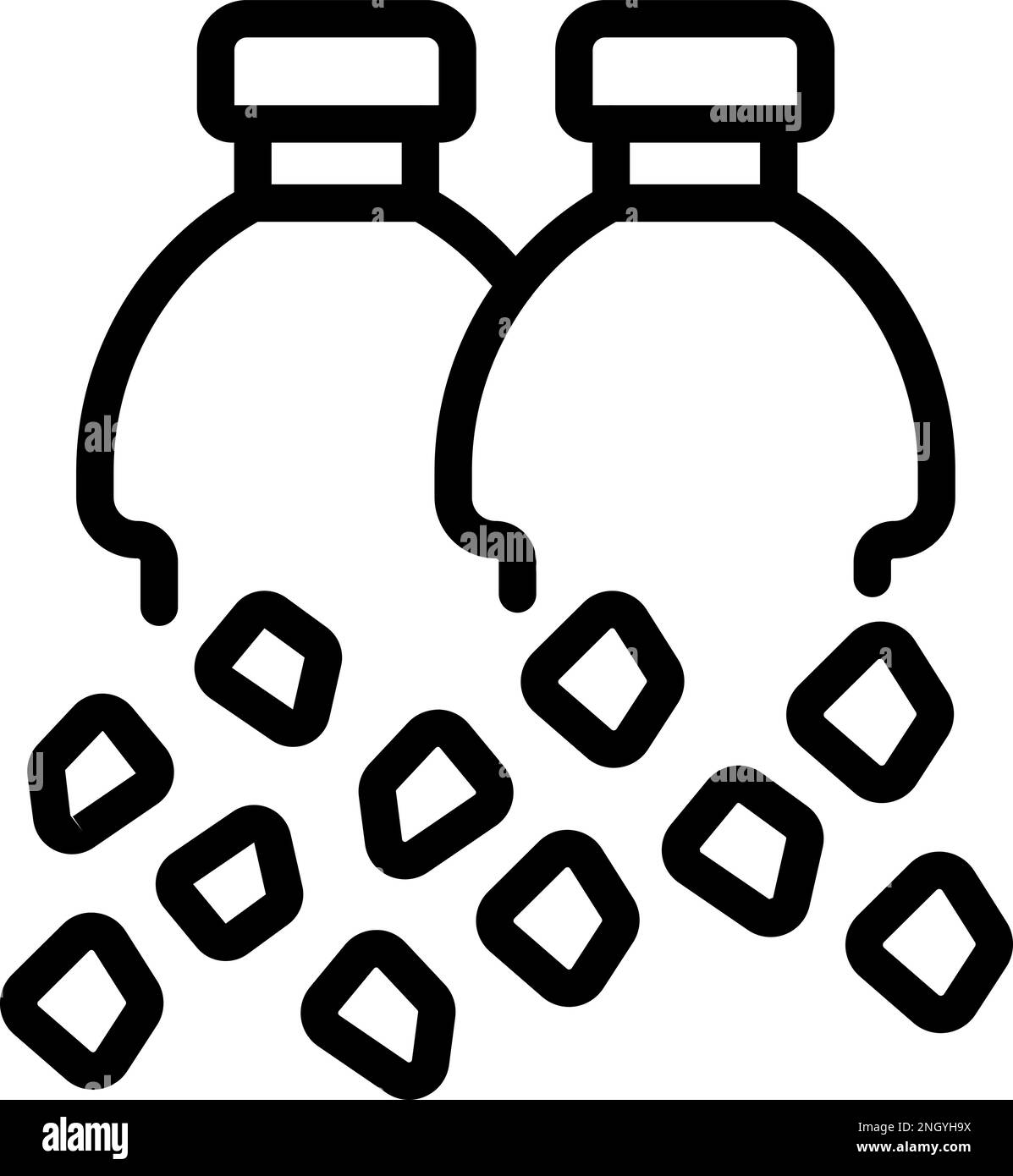 Cycle microplastics pollution icon outline vector. Ground food. Sea