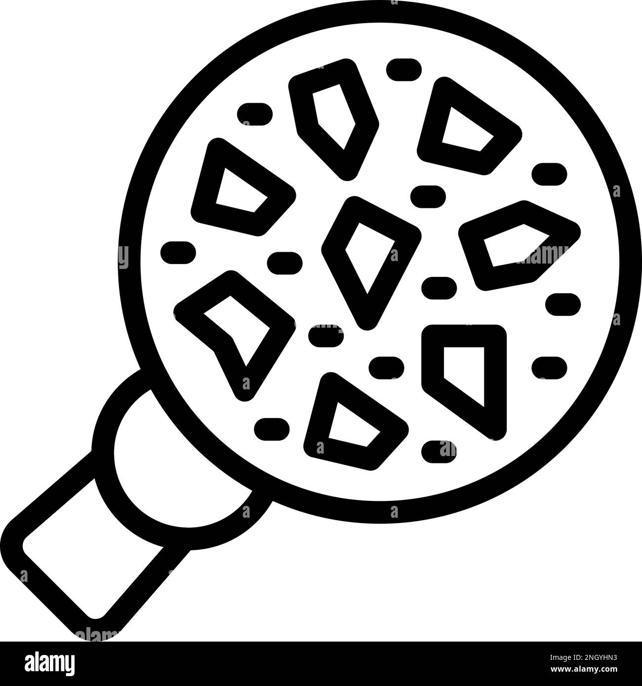 Search microplastics pollution icon outline vector. Ground food. Sea