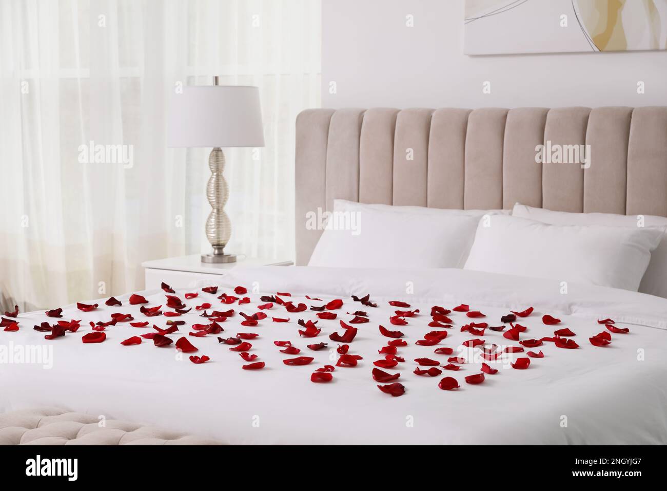 Bed with rose deals petals