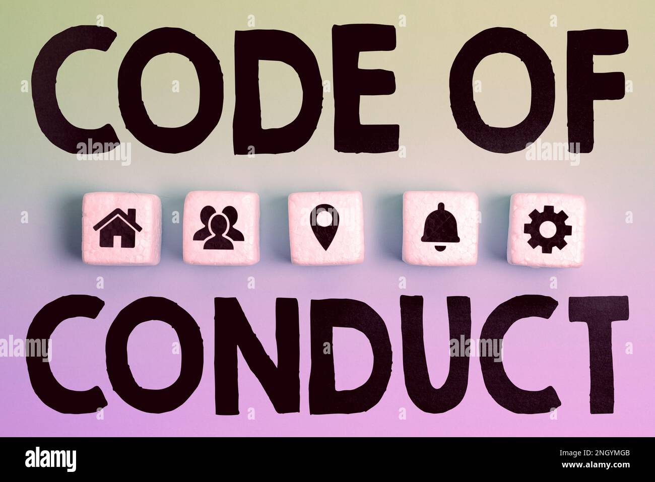 Conceptual caption Code Of Conduct. Word Written on Ethics rules moral