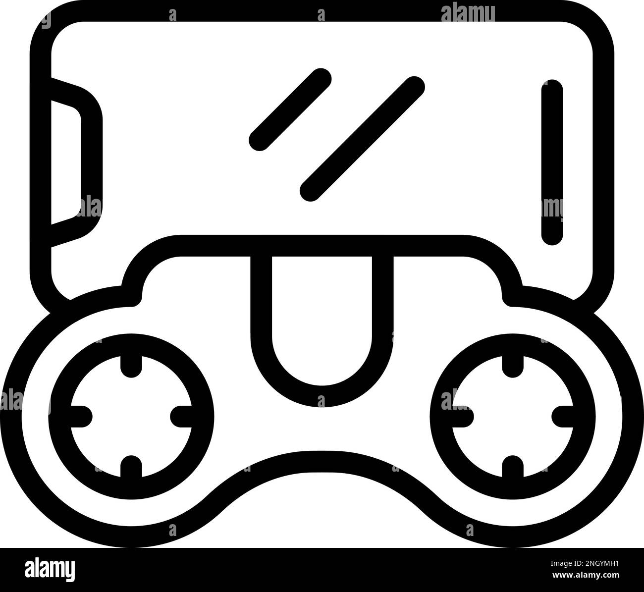 Radio control with phone icon outline vector. Car helicopter. Antenna tank Stock Vector