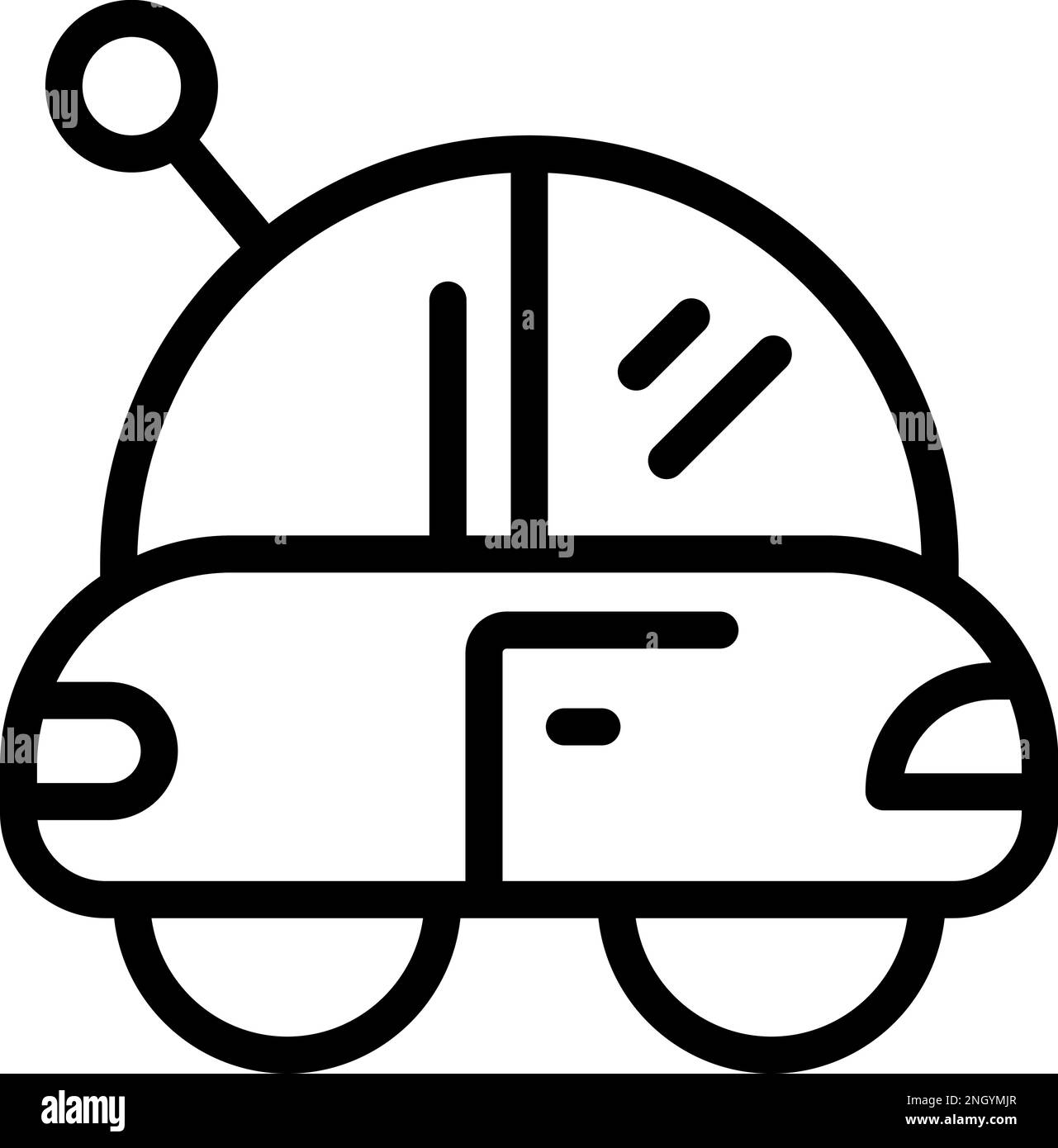 Radio control electric car icon outline vector. Toy robot. Digital antenna Stock Vector