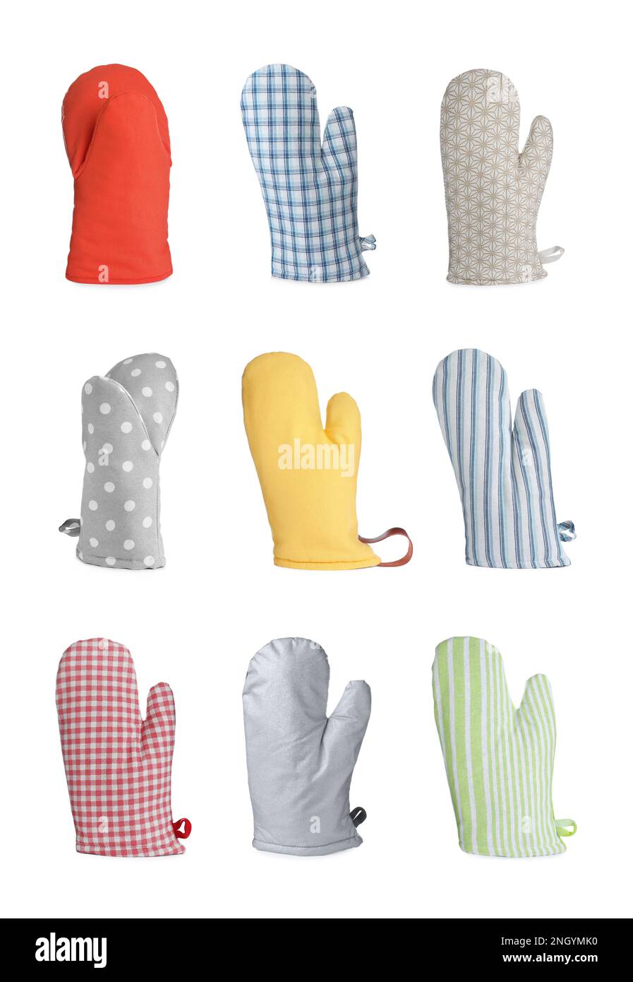 Closeup Of Oven Mitt On White Background Stock Photo - Download