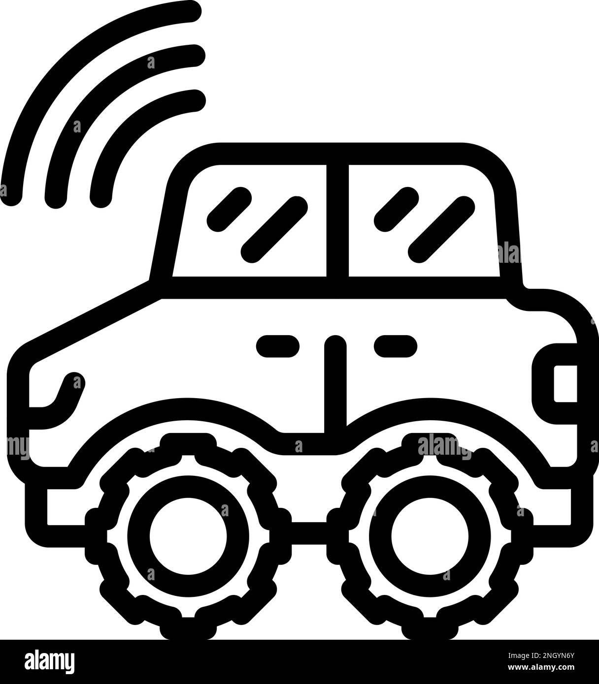 Rc jeep icon outline vector. Radio control. Digital child Stock Vector