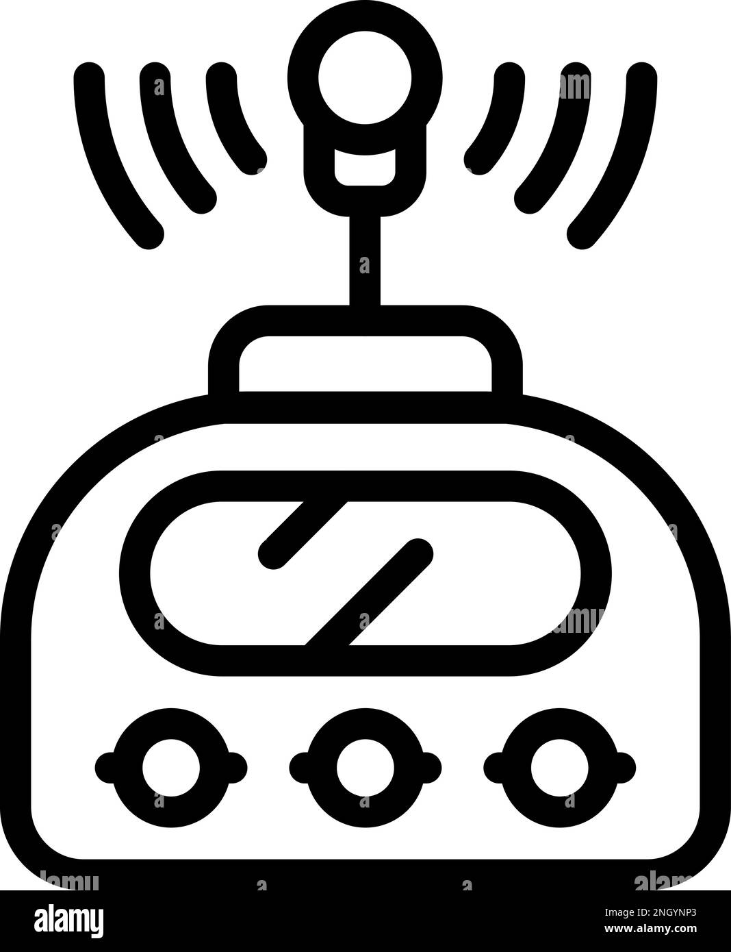 Remote control unit icon outline vector. Child radio. Antenna joystick Stock Vector