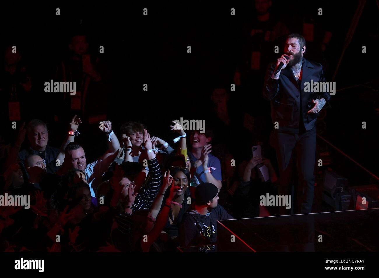 Post Malone performs before the NBA basketball All-Star game Sunday, Feb.  19, 2023, in Salt Lake City. (AP Photo/Rob Gray Stock Photo - Alamy