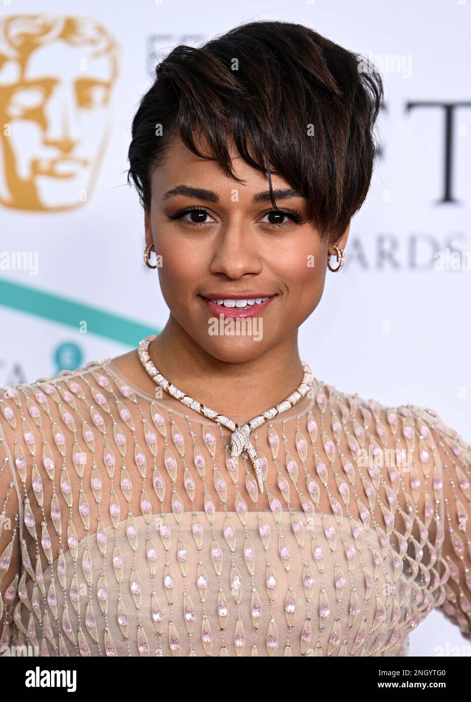 February 19th, 2023, London, UK. Ariana DeBose arriving at the 2023 EE