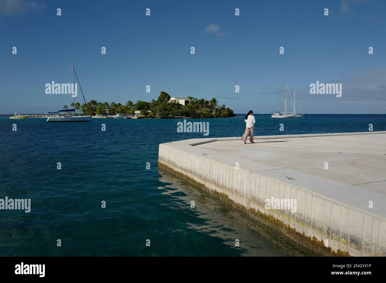 Harbor of Christiansted on St. Croix in the Virign Islands Stock Photo