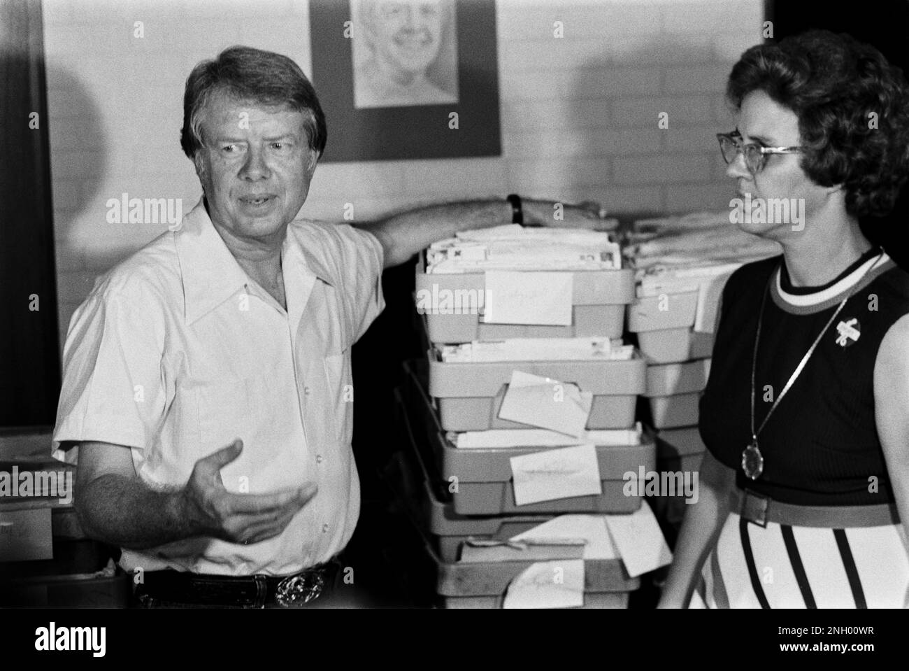 Democratic presidential nominee Jimmy Carter at his Plains