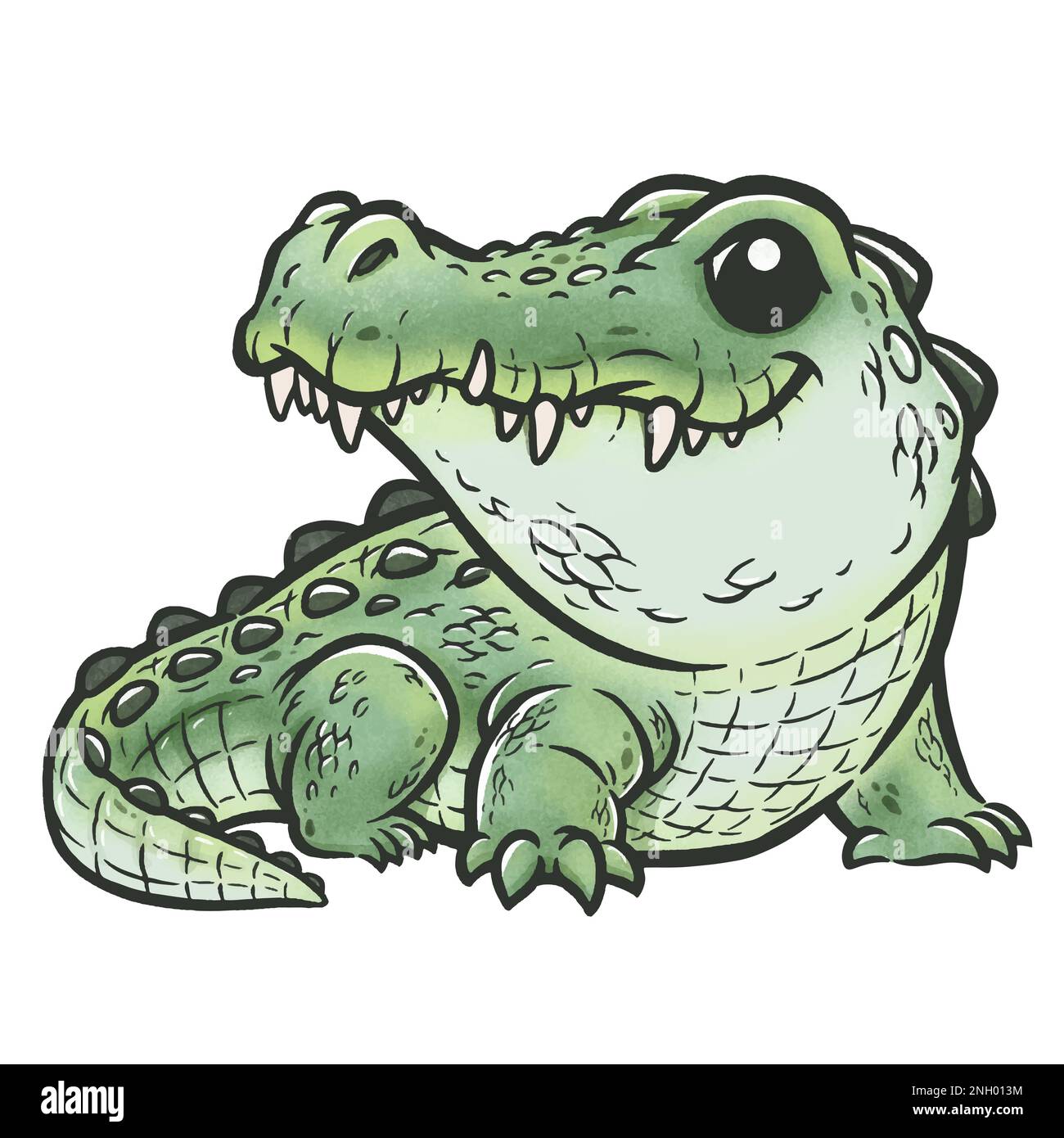 Vector illustration of Cartoon crocodile,  alligator Stock Vector