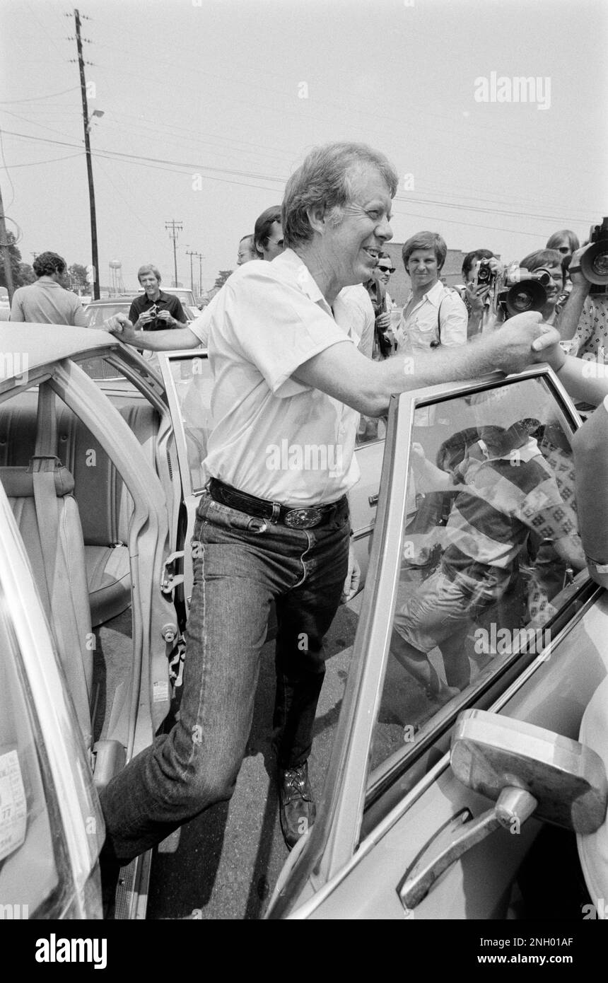 On a walk around his hometown of tiny Plains, Democratic