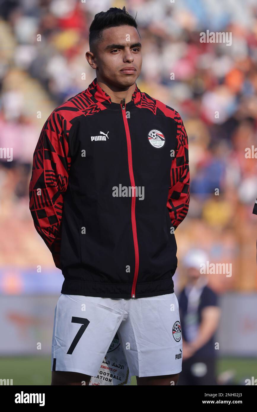 Egypt, Cairo, 19 February 2023 - Karim El Debes of Egypt under 20 during the TotalEnergies Under 20 Africa Cup of Nations Egypt 2023 match between Egypt U20 and Mozambique U20 at Cairo International Stadium. Photo SFSI/M.BAYOUMY Stock Photo