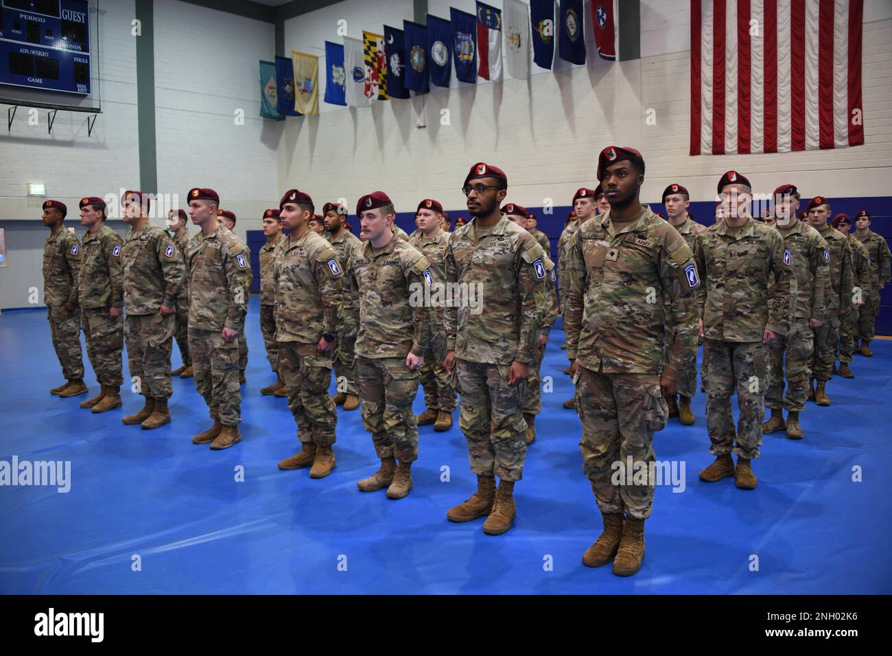 U.S. Soldiers assigned to 173rd Airborne Brigade stand in formation