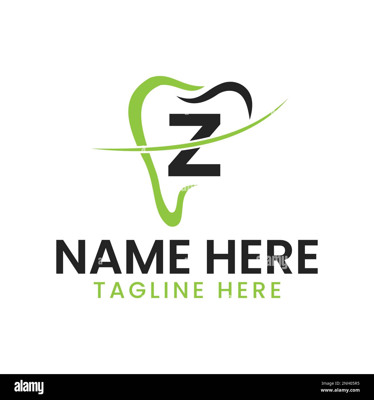 Letter Z Dental Logo Concept With Teeth And Smile Icon. Dental Logotype