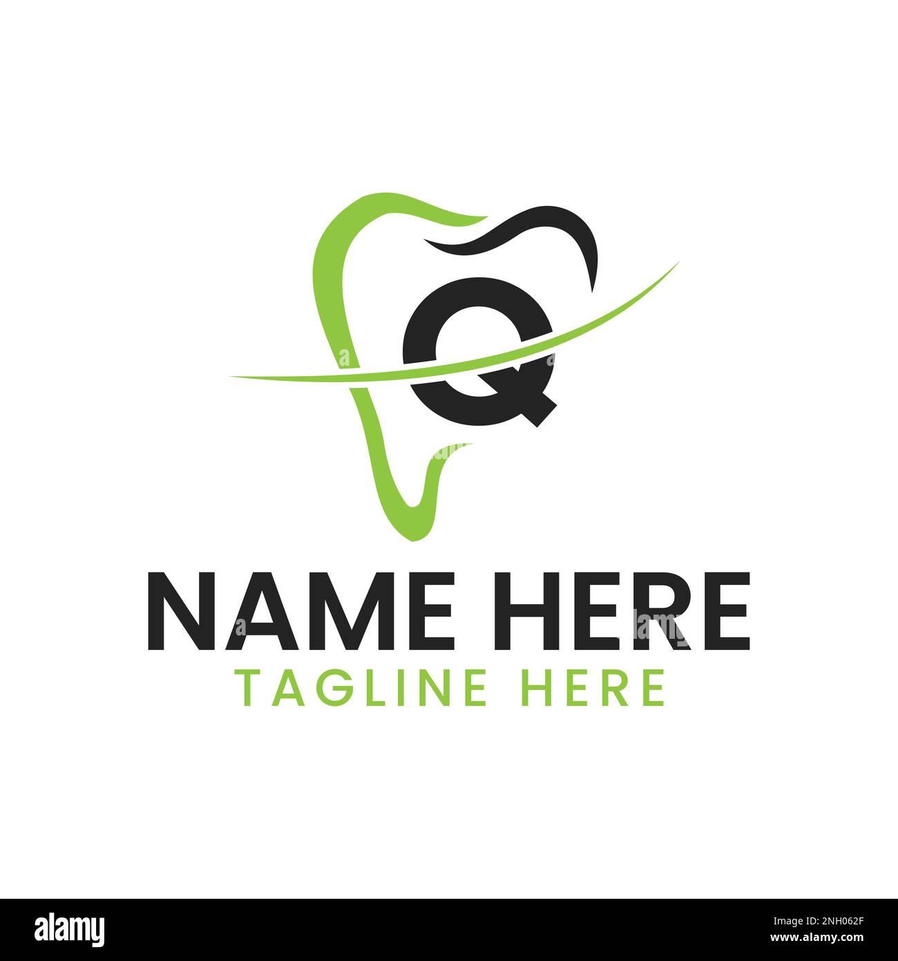 Letter Q Dental Logo Concept With Teeth And Smile Icon. Dental Logotype