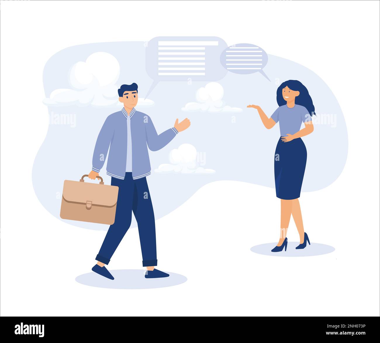 Customer engagement consumer trust or deep relationship concept, Flat