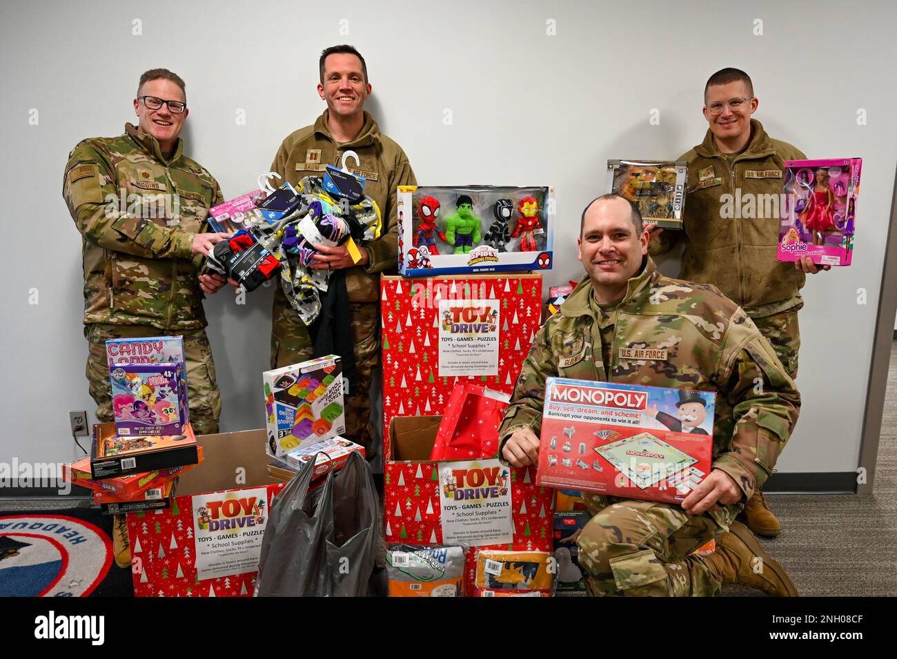 The 114th Fighter Wing Chaplains office collected toys for their annual Toy Drive event at Joe Foss Field, S.D., Dec. 3, 2022. The Chaplains set out Toy Drive collection boxes throughout the base to give unit members the opportunity to give back to the community by providing toys to the residents of Children’s Home Shelter for Family Safety. Stock Photo
