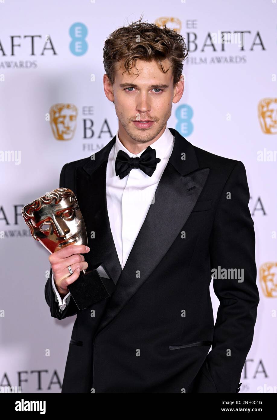 London, UK. 19th Feb, 2023. February 19th, 2023. London, UK Austin Butler wins Best Actor at the 2023 EE BAFTA Film Awards, Royal Festival Hall, London. Credit: Doug Peters/Alamy Live News Stock Photo