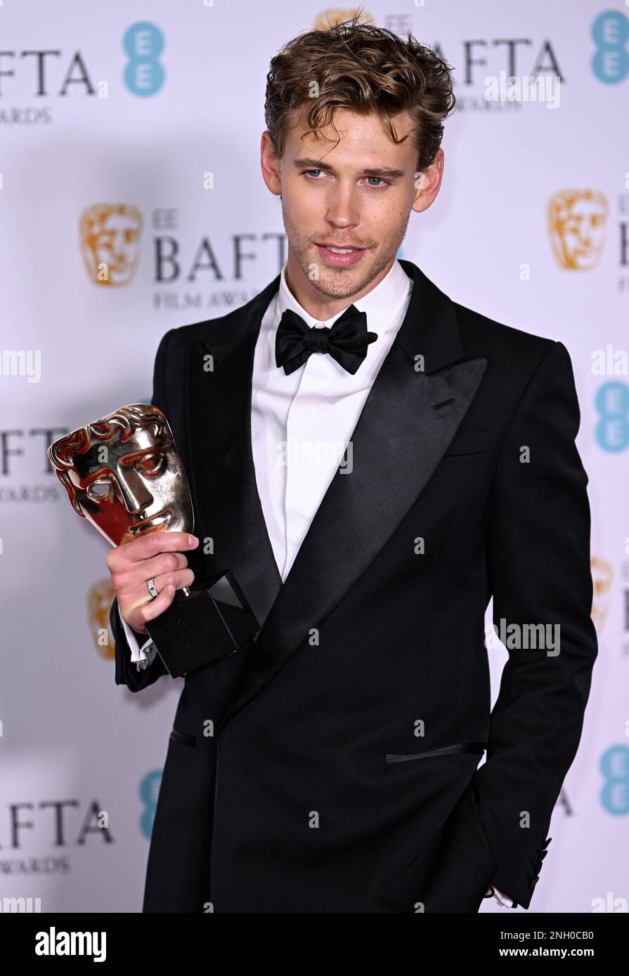 London, UK. 19th Feb, 2023. February 19th, 2023. London, UK Austin Butler wins Best Actor at the 2023 EE BAFTA Film Awards, Royal Festival Hall, London. Credit: Doug Peters/Alamy Live News Stock Photo
