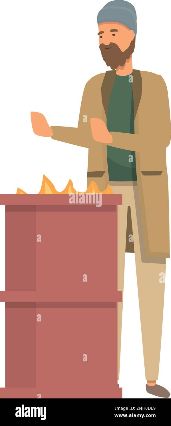 Homeless man icon cartoon vector. Poor person. Social problem Stock Vector