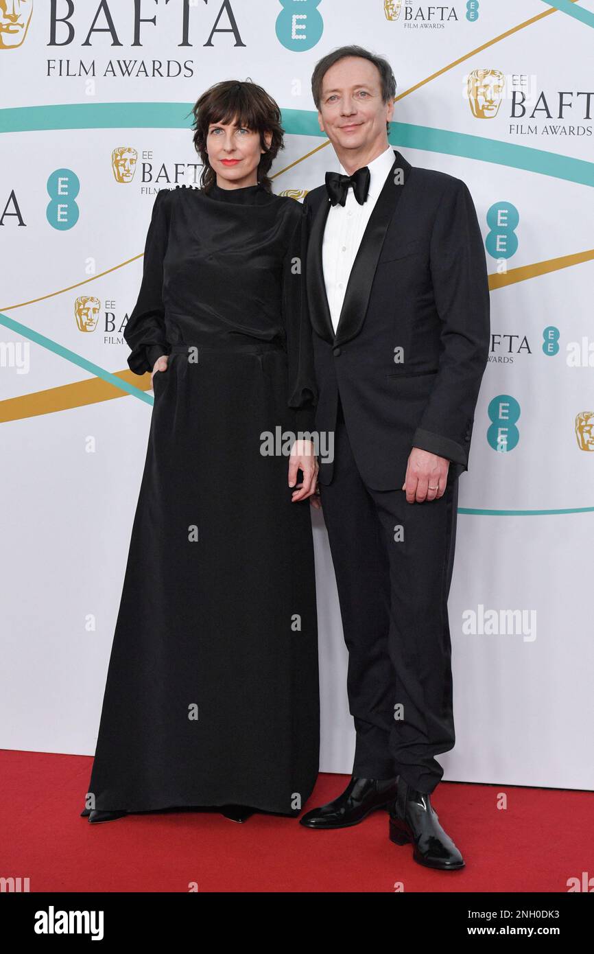 Volker Bertelmann aka Hauschka and guest attending the EE BAFTA Film Awards  2023 at The Royal Festival Hall, in London, England on February 19, 2023.  Photo by Aurore MarechalABACAPRESS.COM Stock Photo - Alamy