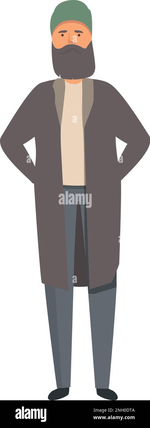 Beggar man icon cartoon vector. Poor people. Money crisis Stock Vector