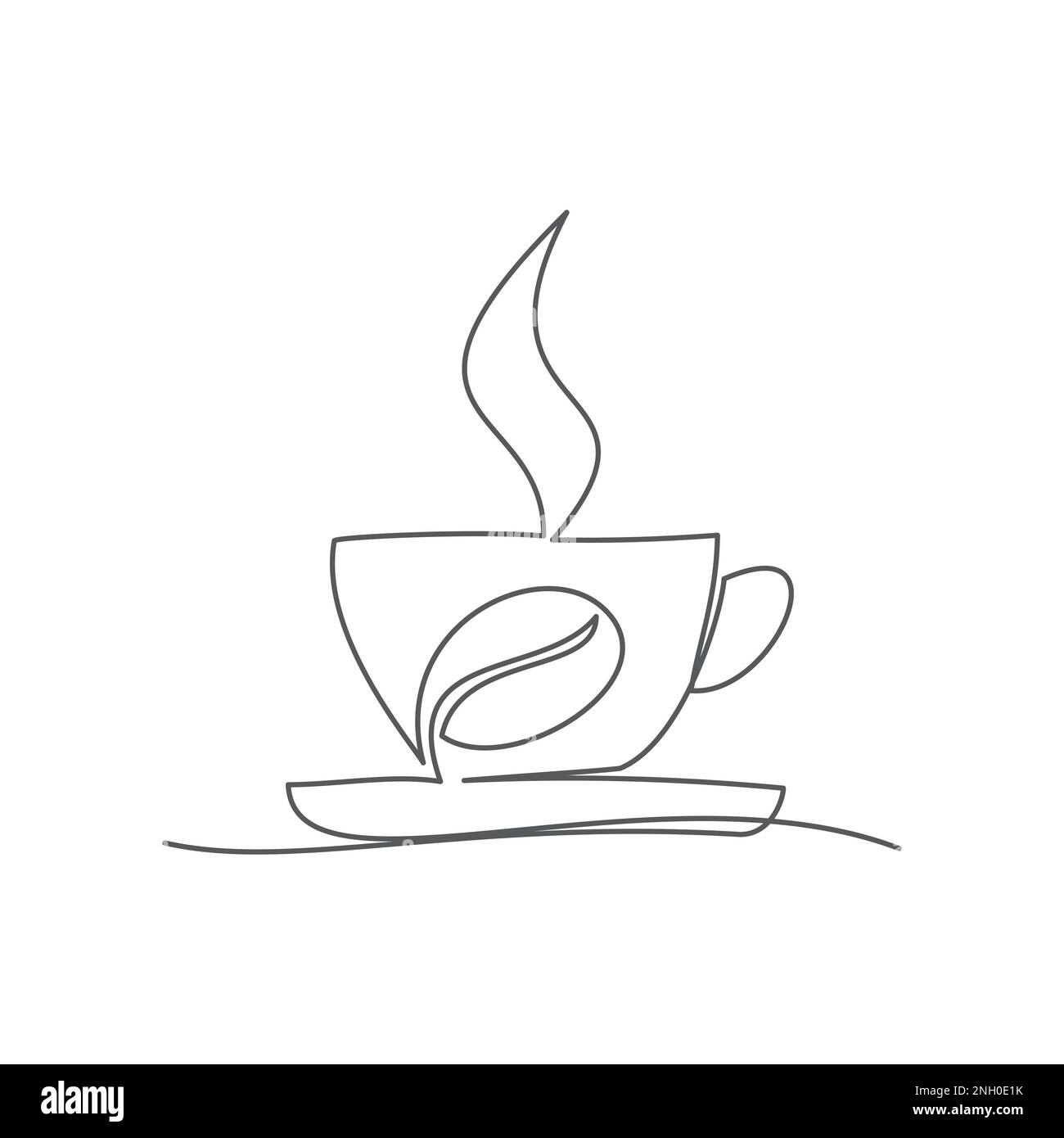Coffee One line drawing on white background Stock Vector Image & Art ...