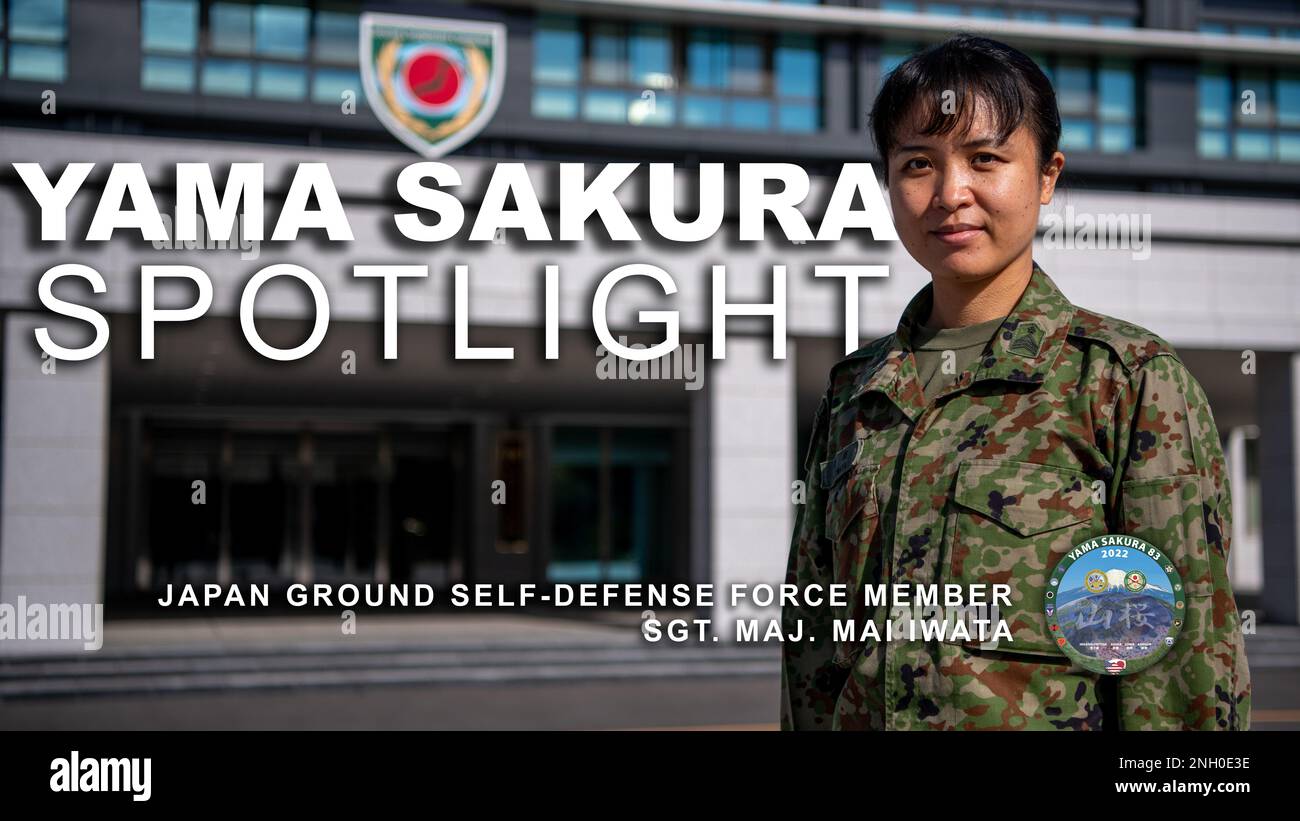 Japan Ground Self Defense Force Sgt. Maj. Mai Iwata participates as an interpreter in Yama Sakura 83 at Camp Asaka, Japan, Dec. 4, 2022. Iwata enjoys the opportunity to see how JGSDF’s work contributes to the bigger picture, including the defense of Japan, and overall global peace. Stock Photo