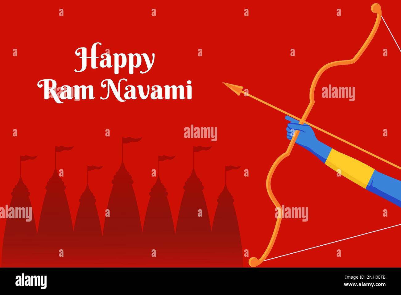 Happy Ram Navami vector background illustration Stock Vector