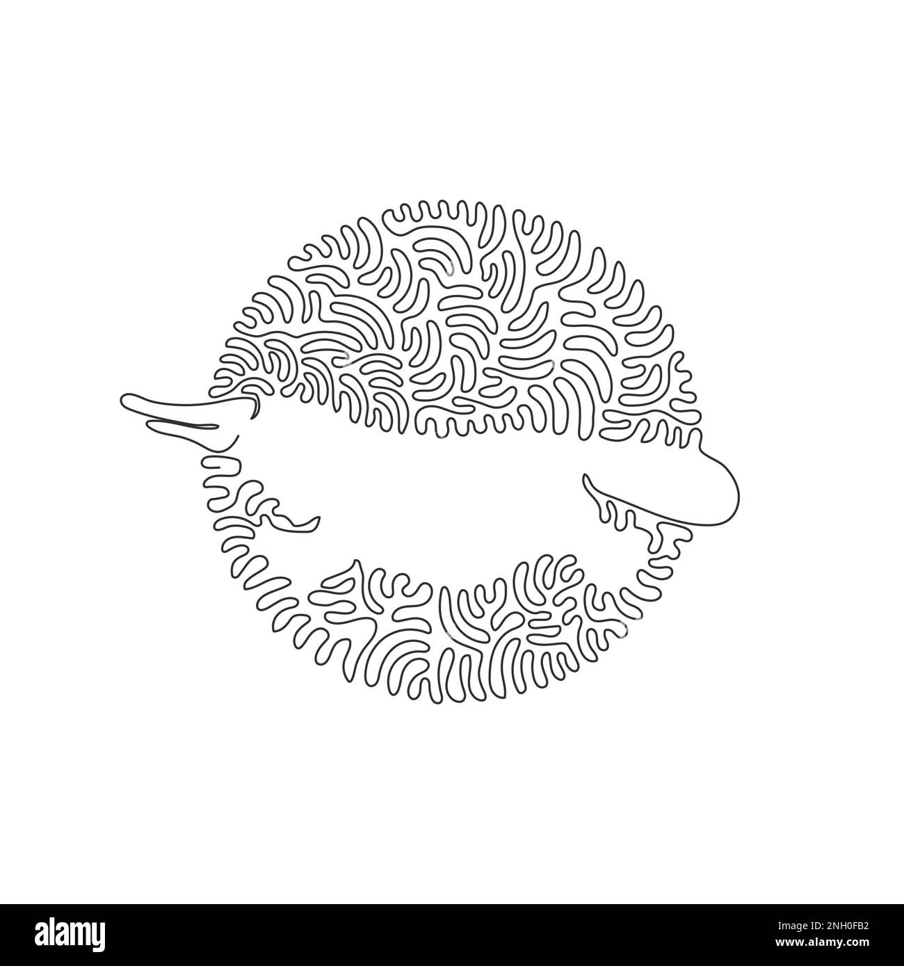 Continuous one curve line drawing of cute platypus abstract art. Single ...