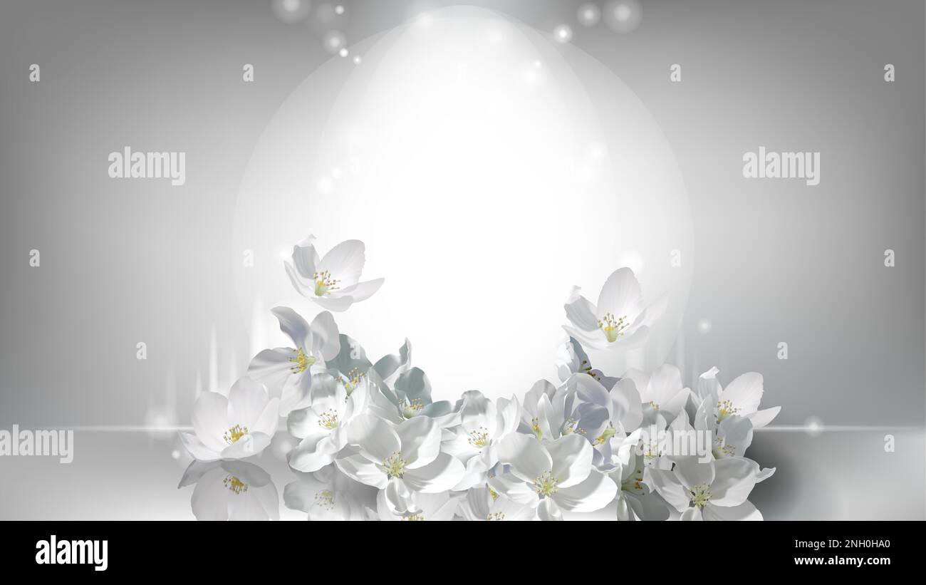 Cosmetic realistic silver vector poster with shining light in center