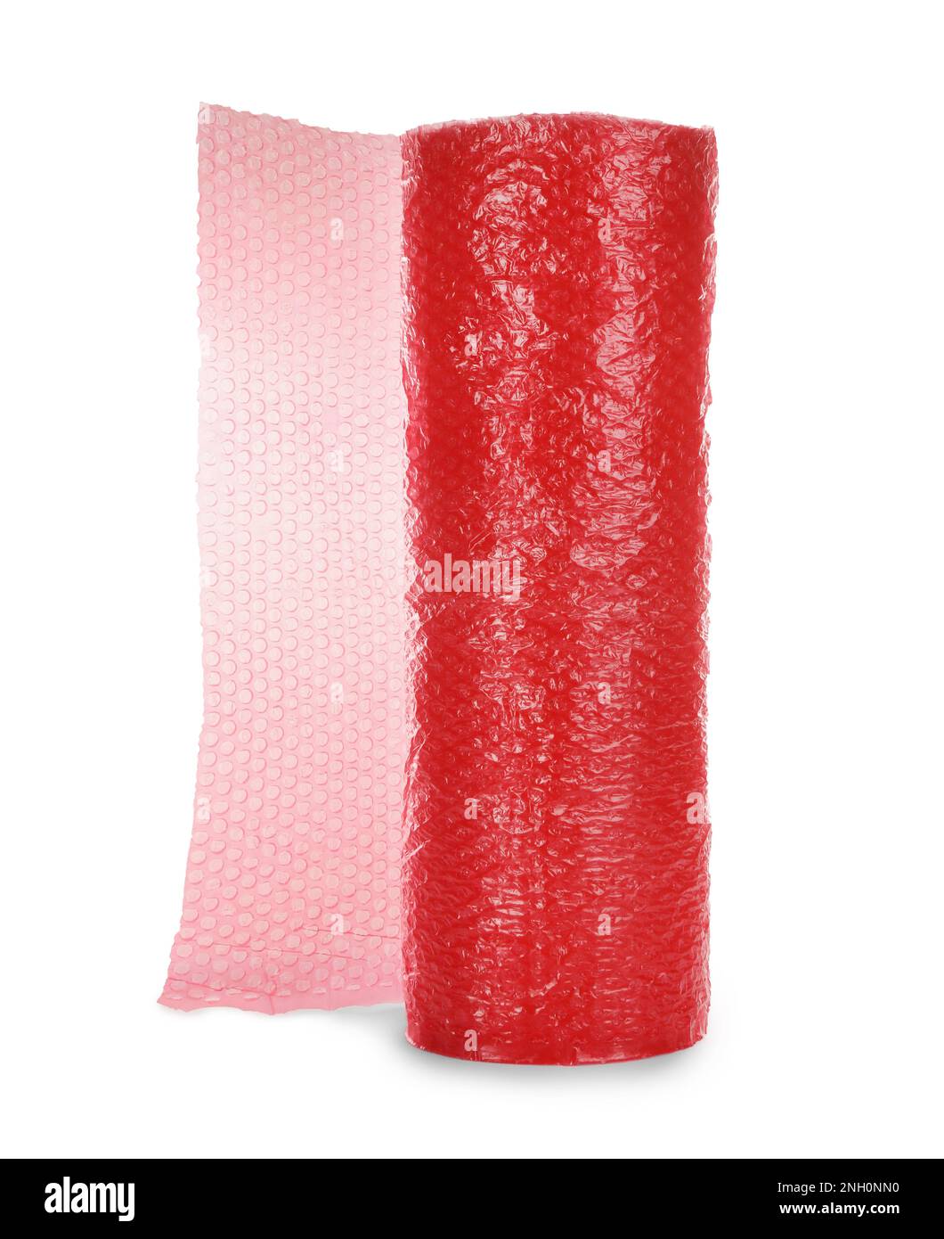 Red bubble wrap roll isolated on white Stock Photo Alamy